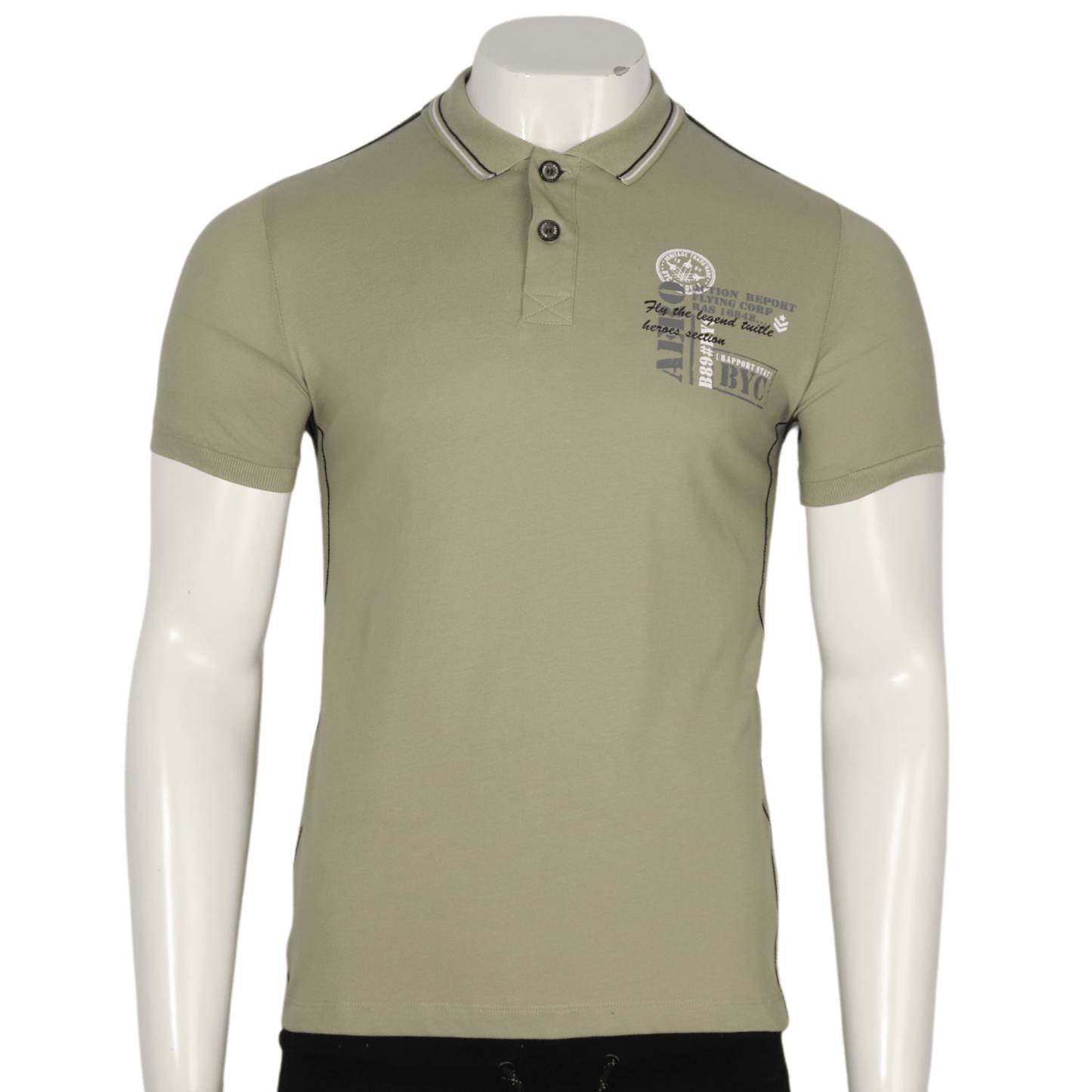 BOYCOTT Mens Tops S / Green BOYCOTT - Printed Polo T-Shirt