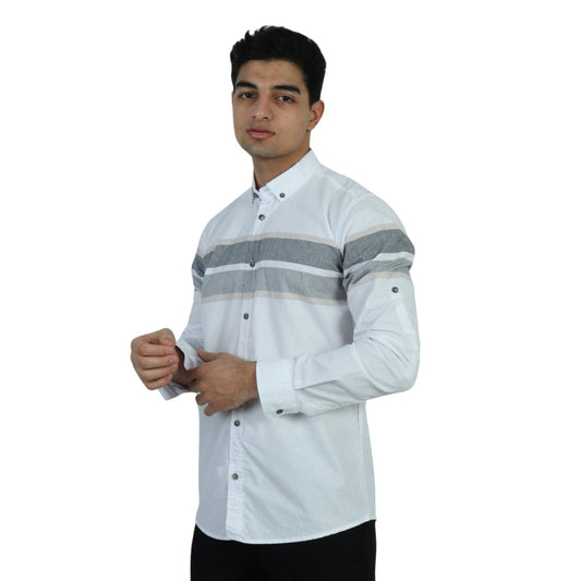 BOYCOTT Mens Tops M / White BOYCOTT - Striped Shirt