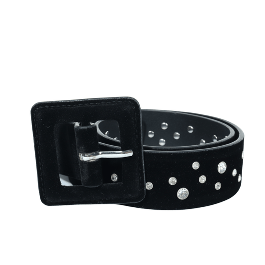 BRANDS & BEYOND Belts Faux velour studded sparkle belt