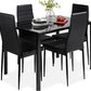 BRANDS & BEYOND Furniture Black Dining Table Set with 4 Chairs Dining Room
