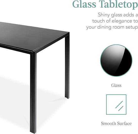 BRANDS & BEYOND Furniture Black Dining Table Set with 4 Chairs Dining Room