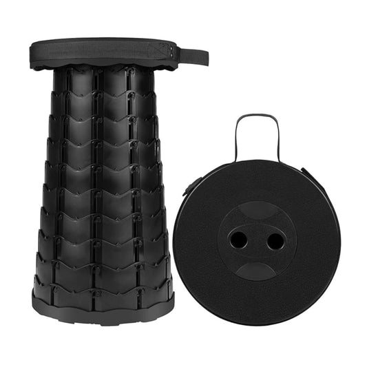 BRANDS & BEYOND Furniture Black Portable Folding Stool with Large Load Capacity
