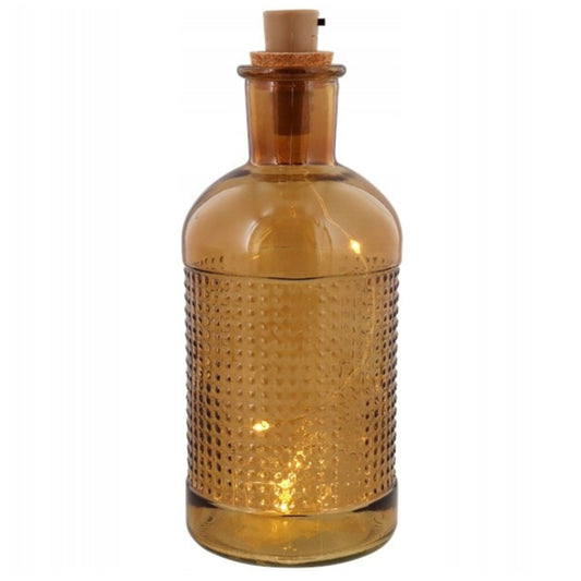 BRANDS & BEYOND Garden Accessories Brown Glass Bottle with 10 LED lighting