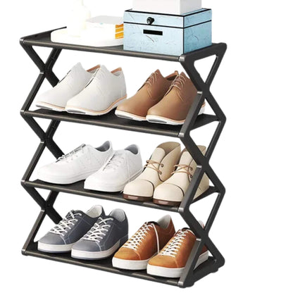 BRANDS & BEYOND Home Decoration & Accessories Black shoe rack, multi-functional steel assembly shoe rack