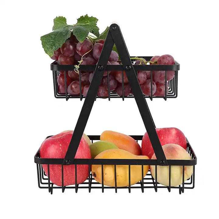 BRANDS & BEYOND Kitchenware Black Removable hanging 2 tier Metal Wire Organizer