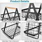 BRANDS & BEYOND Kitchenware Black Removable hanging 2 tier Metal Wire Organizer