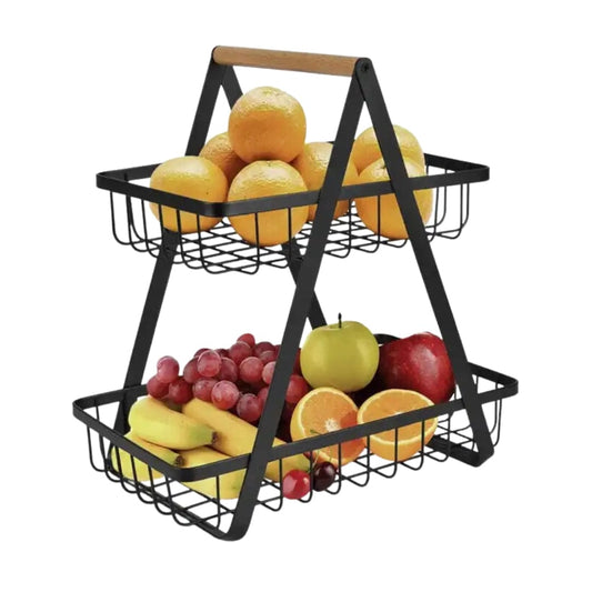 BRANDS & BEYOND Kitchenware Black Removable hanging 2 tier Metal Wire Organizer