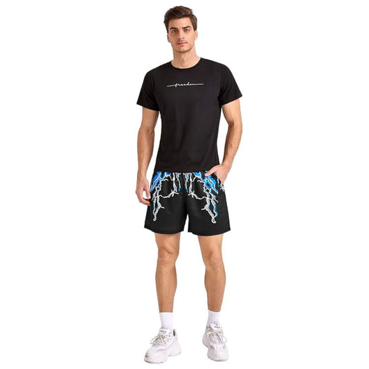 BRANDS & BEYOND Mens Bottoms 34W x 6L / Grey Pull Over LightningPrinted Short