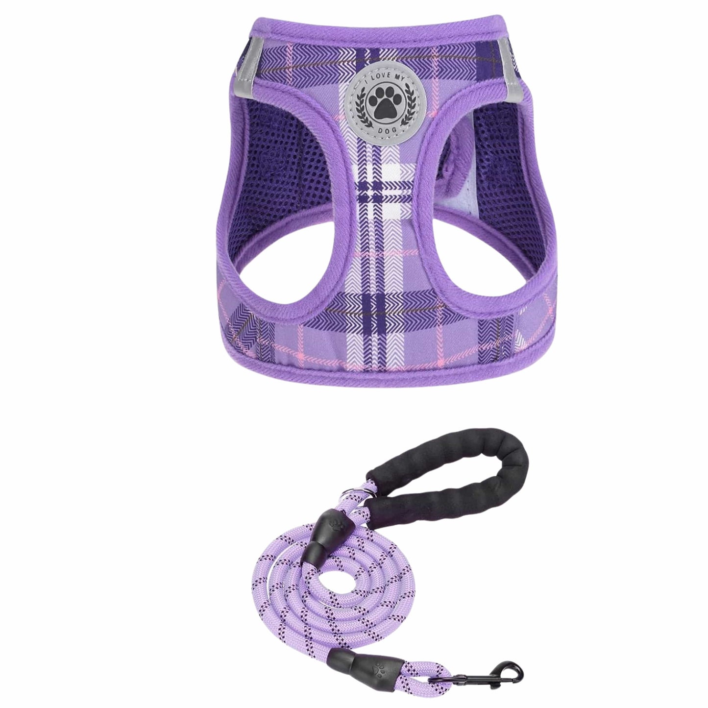 BRANDS & BEYOND Pet Accessories S / Purple Plaid dog harness