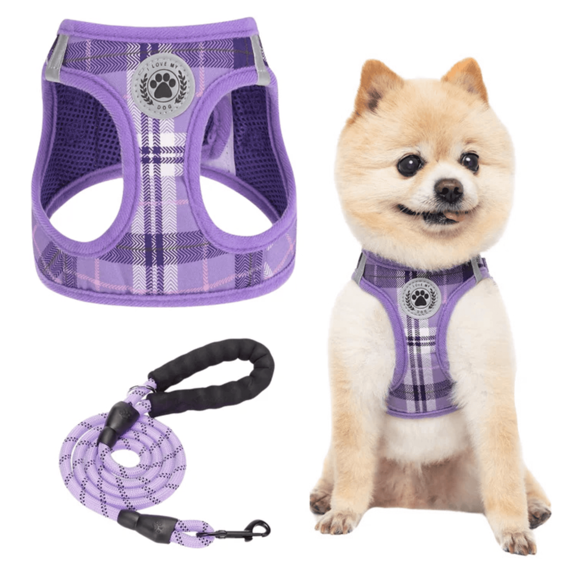 BRANDS & BEYOND Pet Accessories S / Purple Plaid dog harness