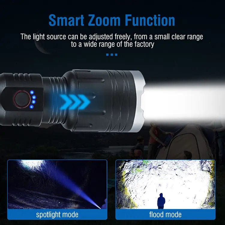 BRANDS & BEYOND Black Rechargeable Led Flashlight High Power 100000 Lumens