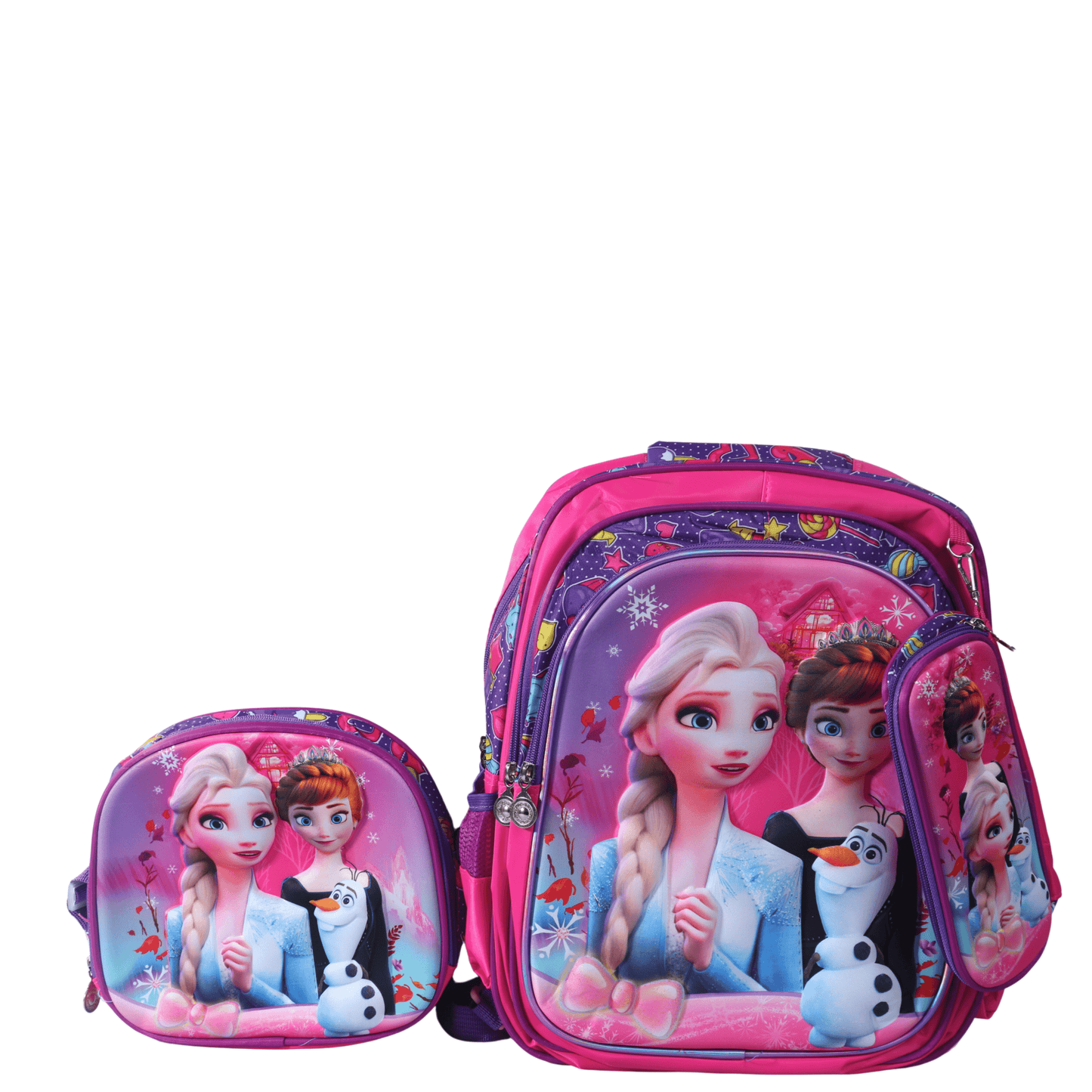 BRANDS & BEYOND School Bags Pink Elsa & Anna sisters schoolbag backpack