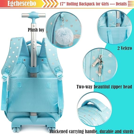 BRANDS & BEYOND School Bags Blue Rolling Bag With Weels
