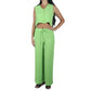 BRANDS & BEYOND Women Sets One Size / Green Vest And Wide Pants Set