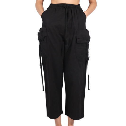 BRANDS & BEYOND Womens Bottoms S / Black Cargo Sweatpants