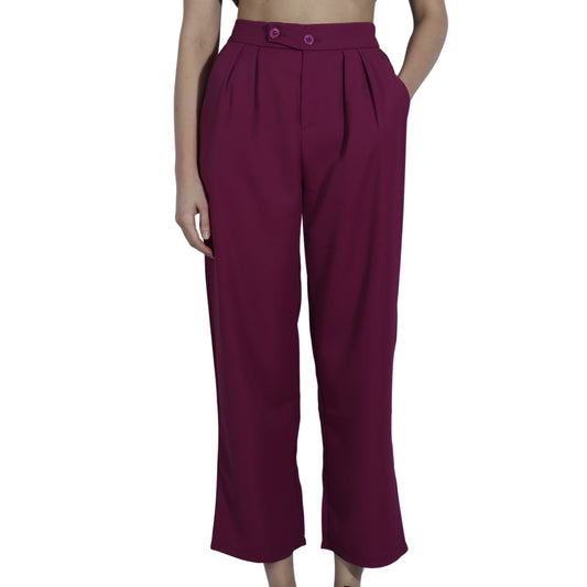 BRANDS & BEYOND Womens Bottoms S / Purple Elastic Waist Pull Over Pants