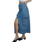 BRANDS & BEYOND Womens Bottoms M / Blue Skirt With Pockets