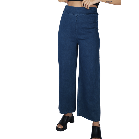 BRANDS & BEYOND Womens Bottoms M / Navy Wide leg denim pants