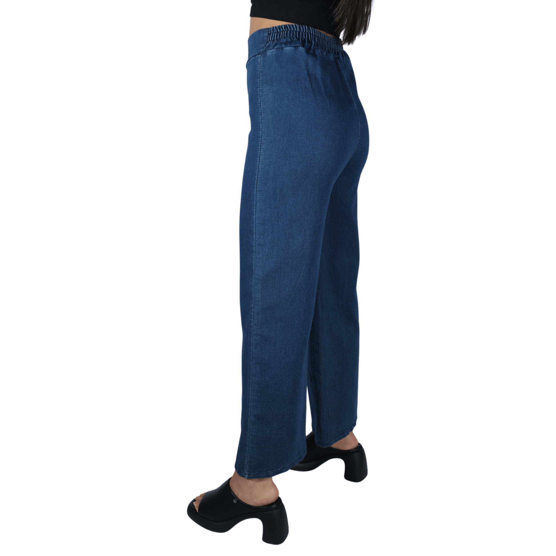 BRANDS & BEYOND Womens Bottoms M / Navy Wide leg denim pants