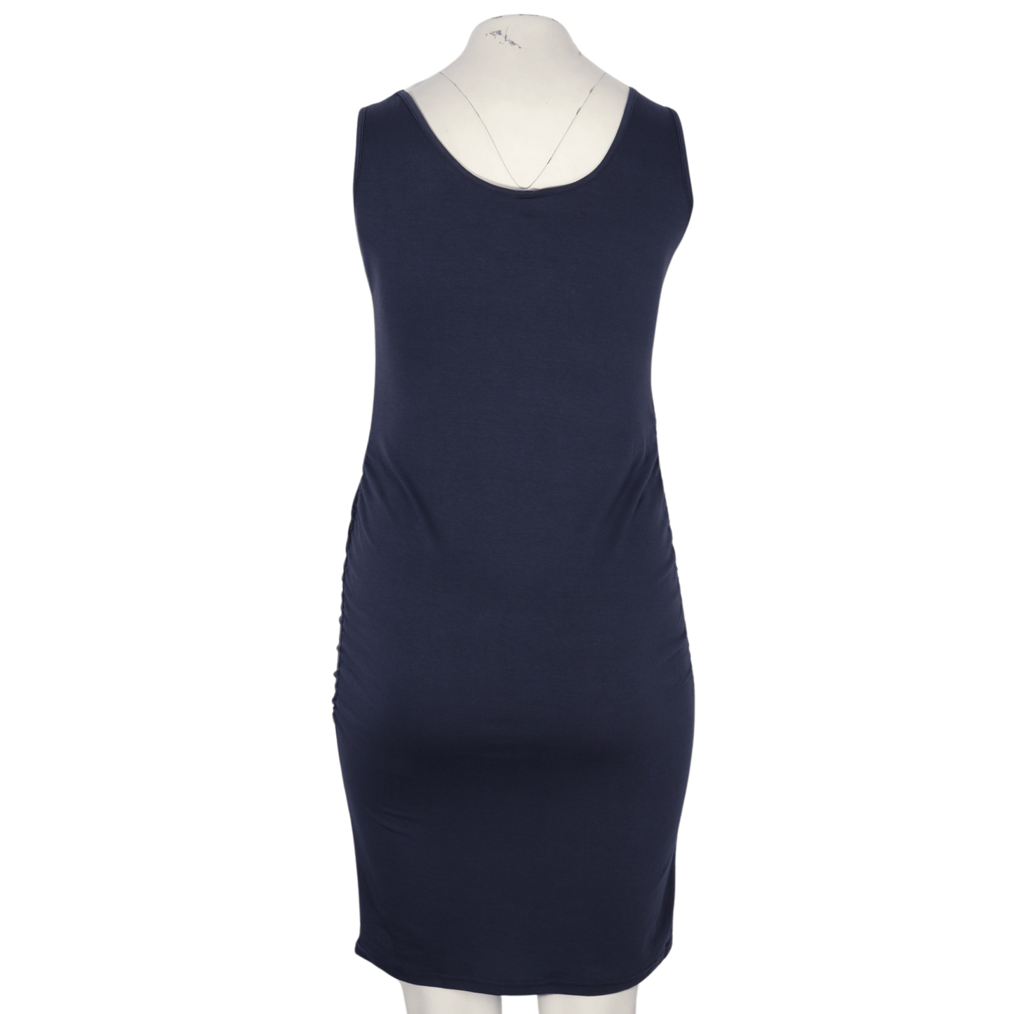 BRANDS & BEYOND Womens Dress L / Navy Simple rushed side midi dress