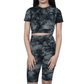 BRANDS & BEYOND Womens sports M / Green Marbled t-shirt shorts sports set