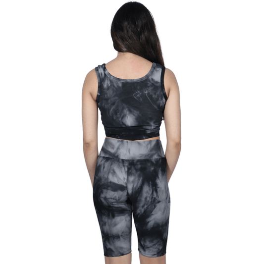 BRANDS & BEYOND Womens sports Marbled t-shirt shorts sports set