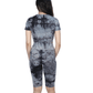 BRANDS & BEYOND Womens sports Marbled t-shirt shorts sports set