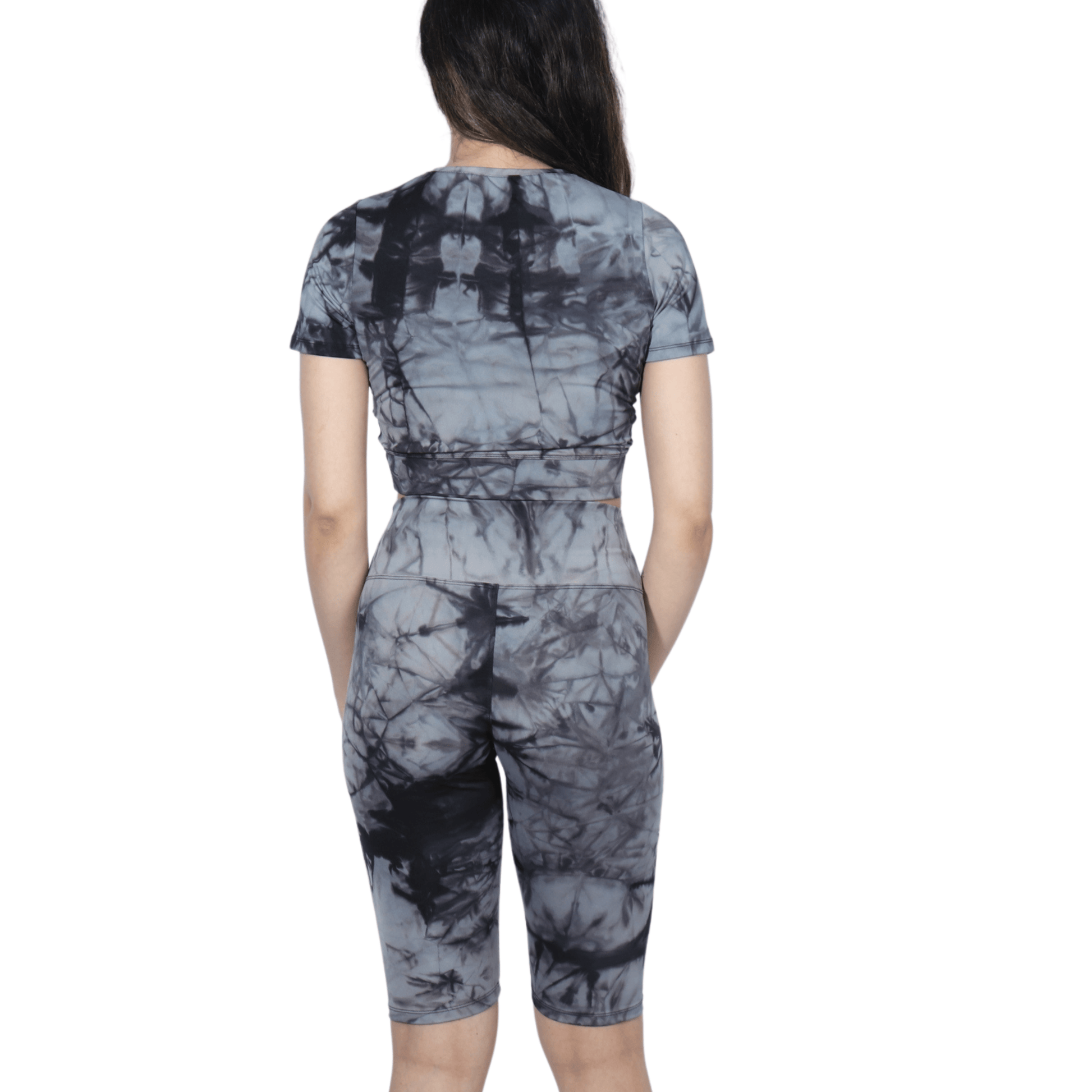 BRANDS & BEYOND Womens sports Marbled t-shirt shorts sports set