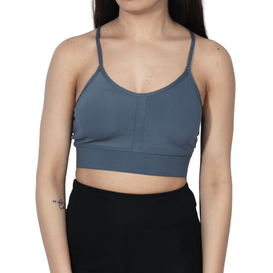 BRANDS & BEYOND Womens sports S / Blue Round Neck Workout Sport Bra