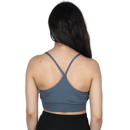BRANDS & BEYOND Womens sports S / Blue Round Neck Workout Sport Bra