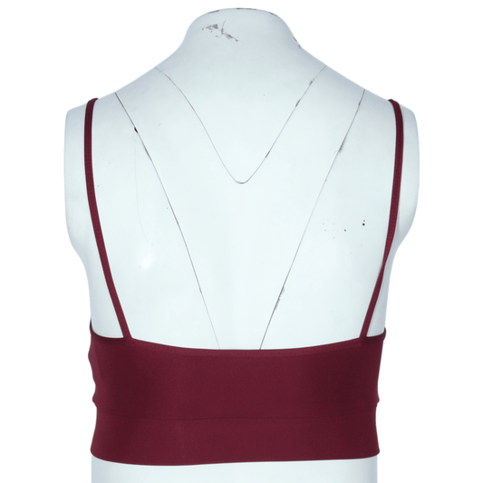 BRANDS & BEYOND Womens Tops L-XL / Burgundy Crisscross Front Strappy Crop Top