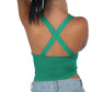 BRANDS & BEYOND Womens Tops Cutout Sleeveless Cropped Top