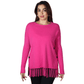 BRANDS & BEYOND Womens Tops L / Fushsia Fringe sweater