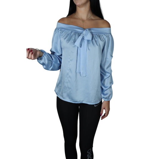 BRANDS & BEYOND Womens Tops M / Light blue Ruffle sleeve blouse