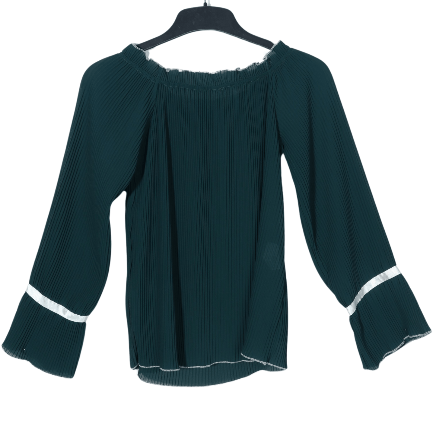 BRANDS & BEYOND Womens Tops S / Dark green Ruffled pleated blouse