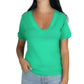 BRANDS & BEYOND Womens Tops M-L / Green V Neck T-Shirt