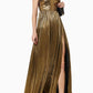 BRONX AND BANCO Womens Dress M / Gold BRONX AND BANCO - Florence Metallic Strapless Gold Dress