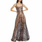 BRONX AND BANCO Womens Dress M / Multi-Color BRONX AND BANCO - Midnight Gold Sequin Sweetheart Evening Dress