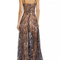 BRONX AND BANCO Womens Dress M / Multi-Color BRONX AND BANCO - Midnight Gold Sequin Sweetheart Evening Dress