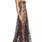 BRONX AND BANCO Womens Dress M / Multi-Color BRONX AND BANCO - Midnight Gold Sequin Sweetheart Evening Dress