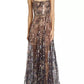 BRONX AND BANCO Womens Dress M / Multi-Color BRONX AND BANCO - Midnight Gold Sequin Sweetheart Evening Dress