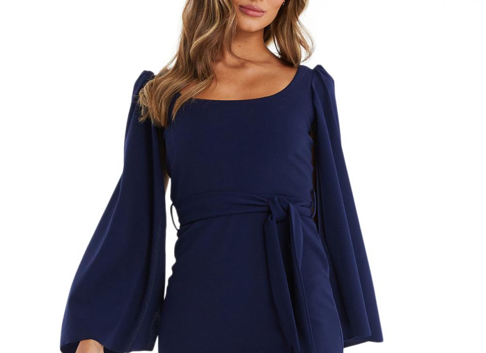 QUIZ - Crepe Scoop Neck Sheath Dress