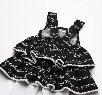 CALVIN KLEIN Girls Dress XS / Black CALVIN KLEIN - KIDS - Printed Dress