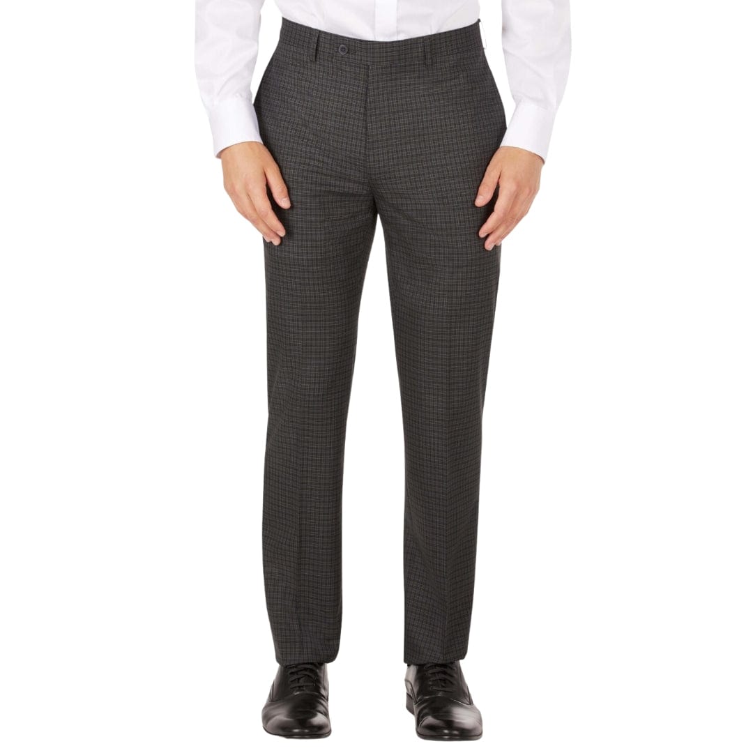 CALVIN KLEIN Mens Bottoms L / Multi-Color CALVIN KLEIN - Slim-Fit Mini-Check Dress Pants