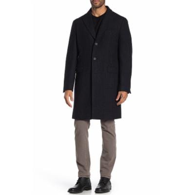 CALVIN KLEIN Mens Jackets L / Multi-color CALVIN KLEIN - Charcoal Plaid Overcoat