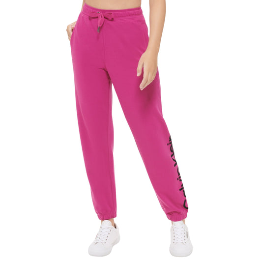 CALVIN KLEIN Womens Bottoms S / Pink CALVIN KLEIN - Flocking Cuff Joggers Pants