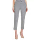 CALVIN KLEIN Womens Bottoms XS / Grey CALVIN KLEIN - Pinstriped Slim Leg Cropped Pants