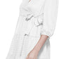 CALVIN KLEIN Womens Dress L / Off-White CALVIN KLEIN - Faux-Wrap A-Line Dress