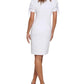 CALVIN KLEIN Womens Dress Petite S / White CALVIN KLEIN - Panel Knee-Length Sheath Dress