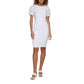 CALVIN KLEIN Womens Dress Petite S / White CALVIN KLEIN - Panel Knee-Length Sheath Dress